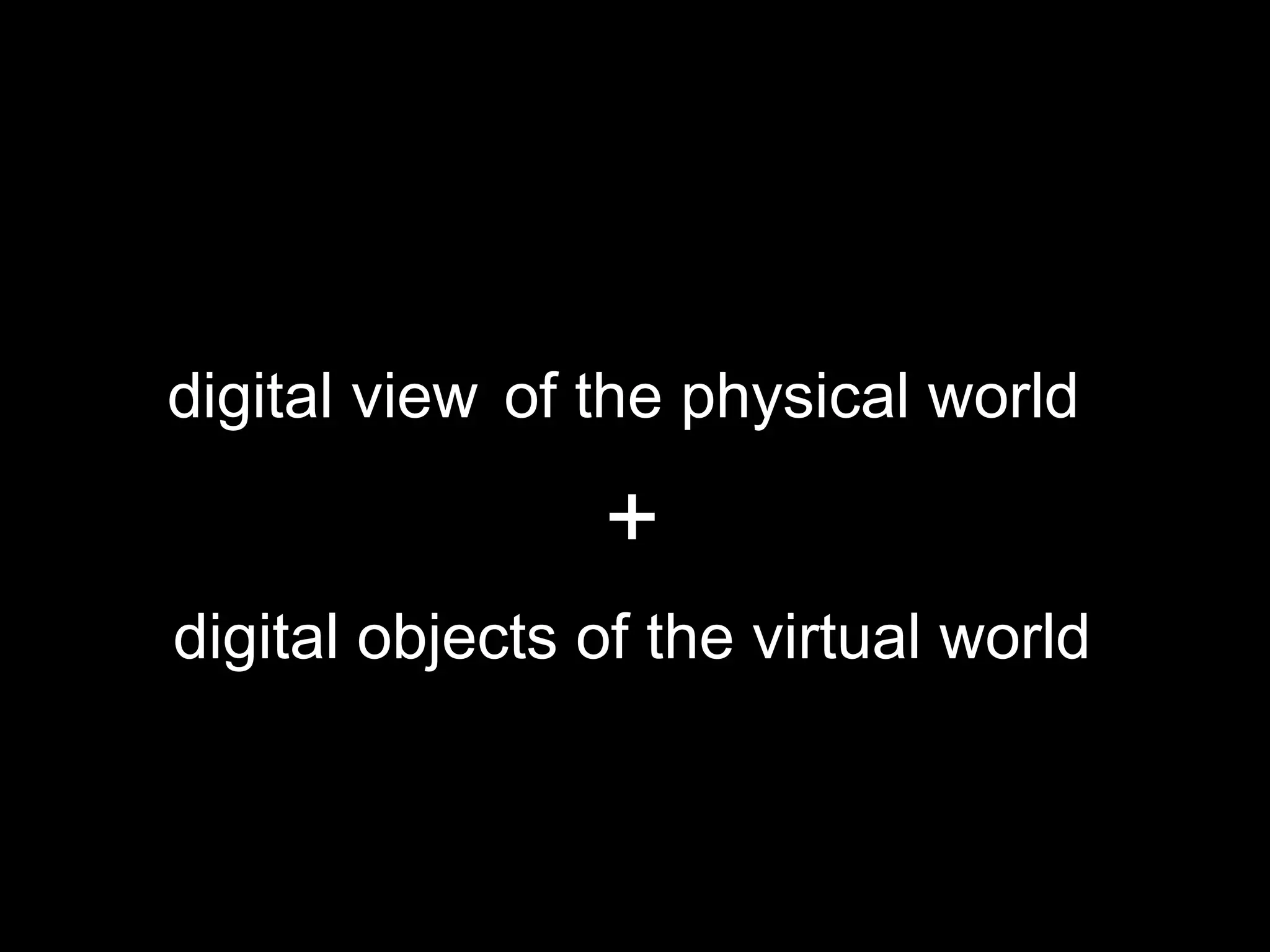 digital view   of the physical world  + digital objects of the virtual world 