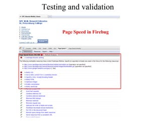 Testing and validation Page Speed in Firebug 