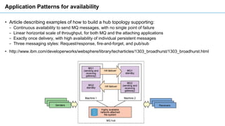 Application Patterns for availability
• Article describing examples of how to build a hub topology supporting:
‒ Continuou...