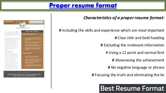 great resume format examples