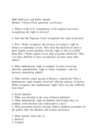HHP 4600 Law and Public HealthModule 3 Power Point questions on PDF HHP 4600 Law and Public HealthModule 3 Power Point questions on PDF