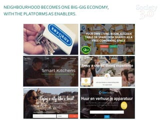 NEIGHBOURHOOD BECOMESONE BIG-GIG ECONOMY,
WITHTHE PLATFORMSAS ENABLERS.
 