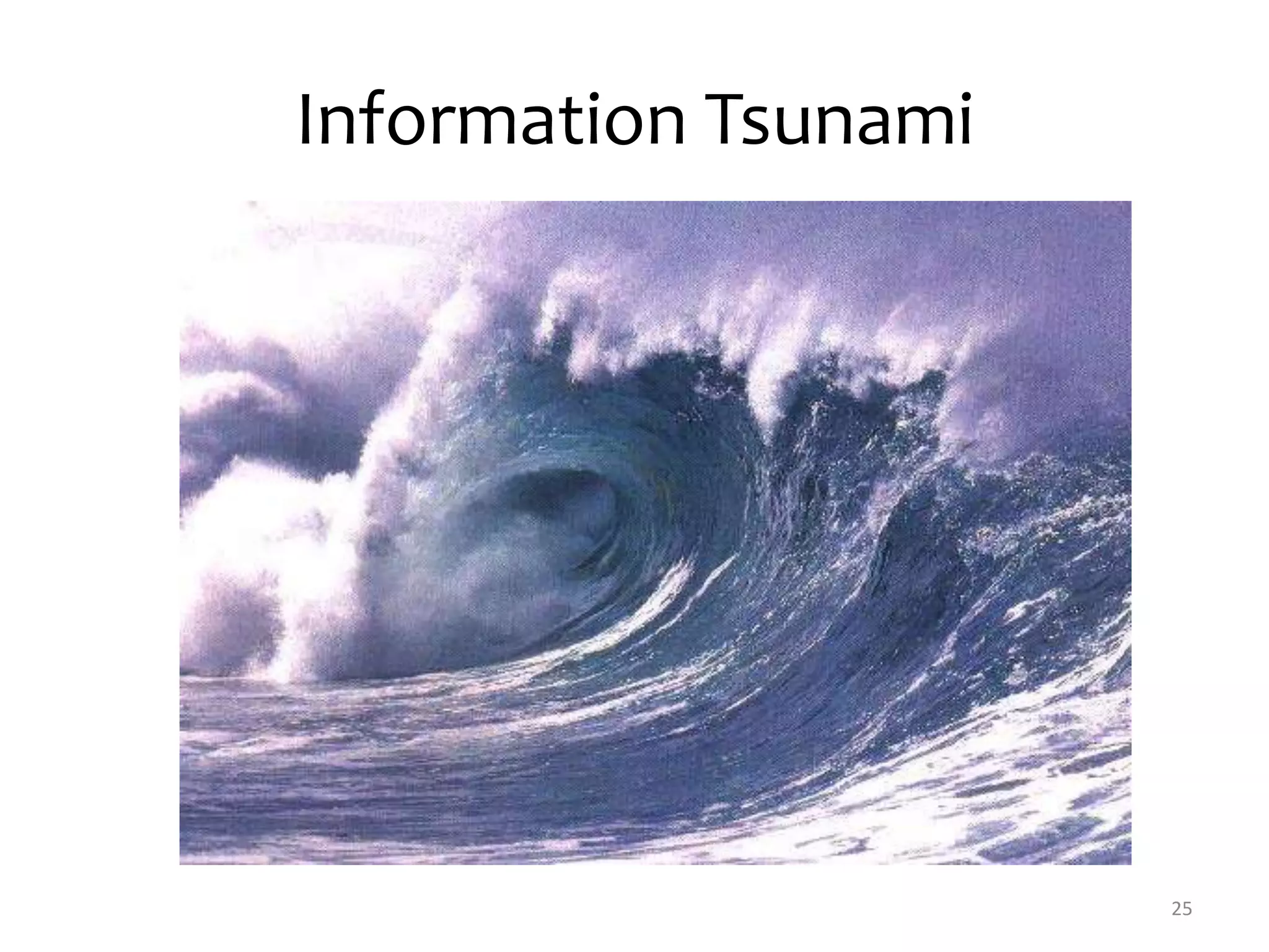 Information Tsunami 
25 
 