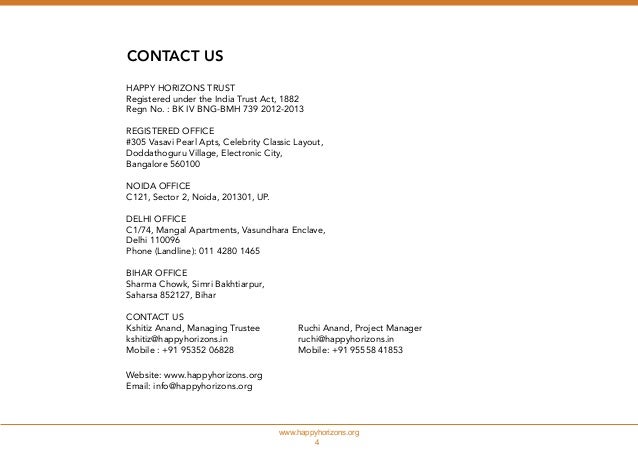 Annual Report 2015 2016 Happy Horizons Trust Images, Photos, Reviews