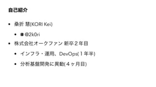 ԼB
? ɣ (KORI Kei)
? @2k0ri
? ʽ祪`ե 䣲Ŀ
? ե?\áDevOps()
? P_kˮ(Ŀ)
 