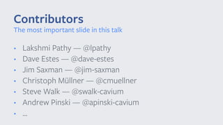 • Lakshmi Pathy — @lpathy
• Dave Estes — @dave-estes
• Jim Saxman — @jim-saxman
• Christoph Müllner — @cmuellner
• Steve Walk — @swalk-cavium
• Andrew Pinski — @apinski-cavium
• ...
Contributors
The most important slide in this talk
 