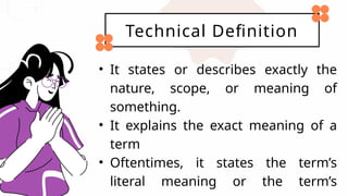 Understanding Technical and Operational Definitions in English Class | PPTX