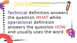 Understanding Technical and Operational Definitions in English Class | PPTX
