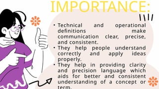 Understanding Technical and Operational Definitions in English Class | PPTX