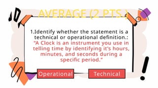 Understanding Technical and Operational Definitions in English Class | PPTX