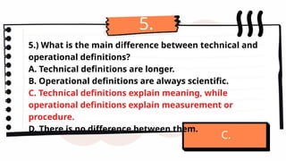 Understanding Technical and Operational Definitions in English Class | PPTX