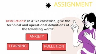 Understanding Technical and Operational Definitions in English Class | PPTX