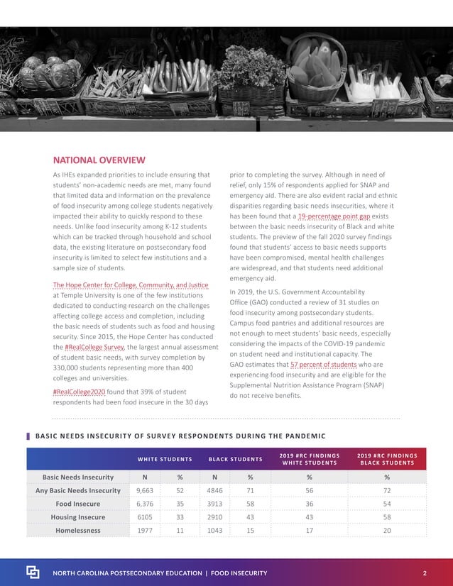 Hunt Institute: Food insecurity | PDF