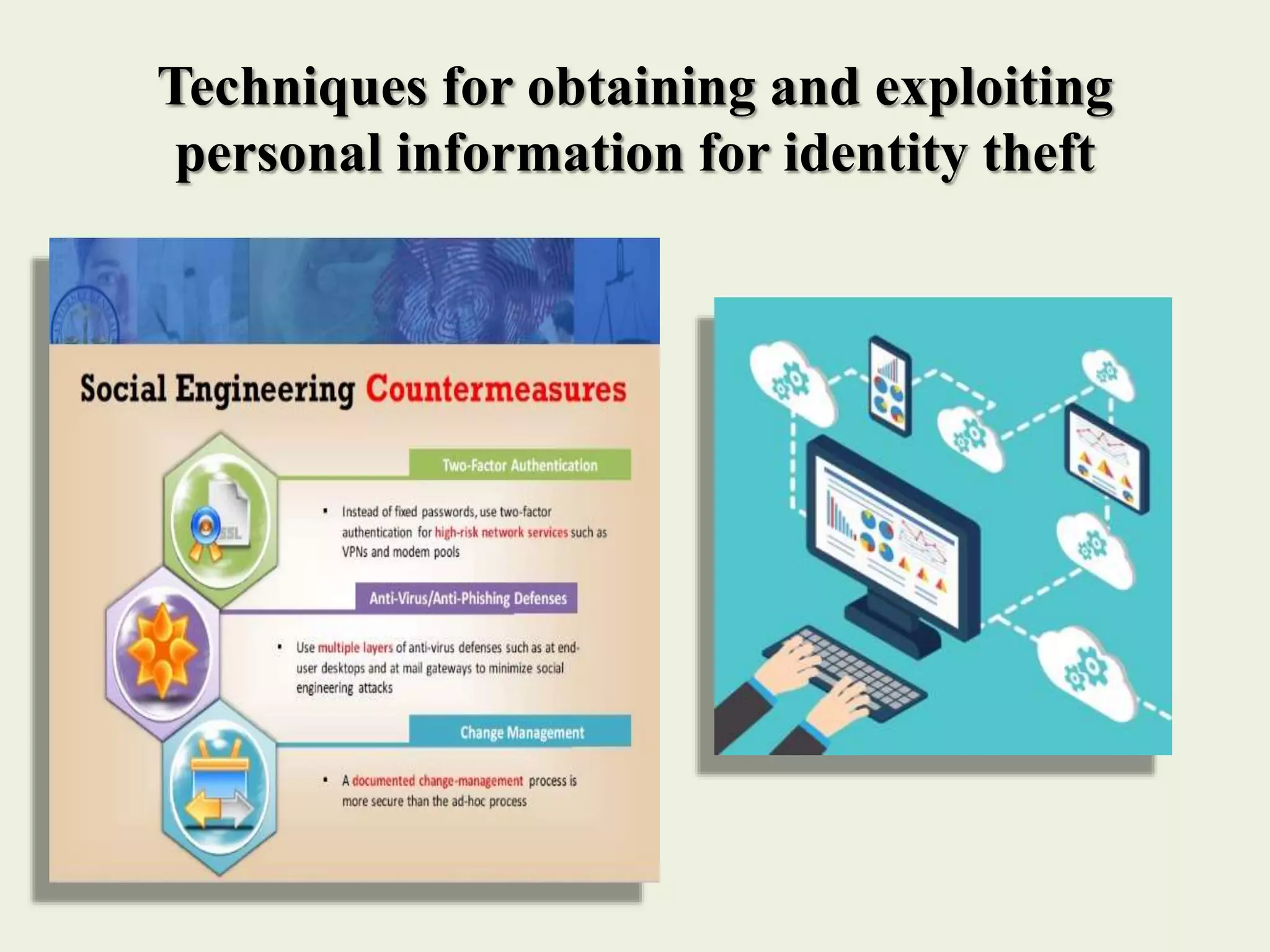 Techniques for obtaining and exploiting
personal information for identity theft
 