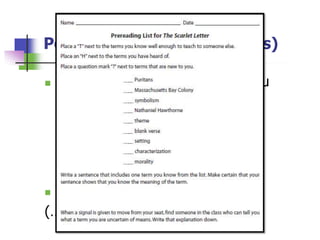 Ponto de partida (Readiness)

   Atividades de diagnóstico (oral ou
    escrita)
       Escolha múltipla
       Preenchimento de espaços
       Baseado em imagem
       Encontra o erro
 Lista de verificação (Checklist)
(…)
 