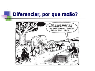 Diferenciar, por que razão?
 