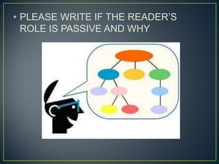 PLEASE WRITE IF THE READER’S ROLE IS PASSIVE AND WHY