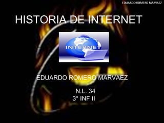 HISTORIA DE INTERNET EDUARDO ROMERO MARVAEZ  N.L. 34 3° INF II 