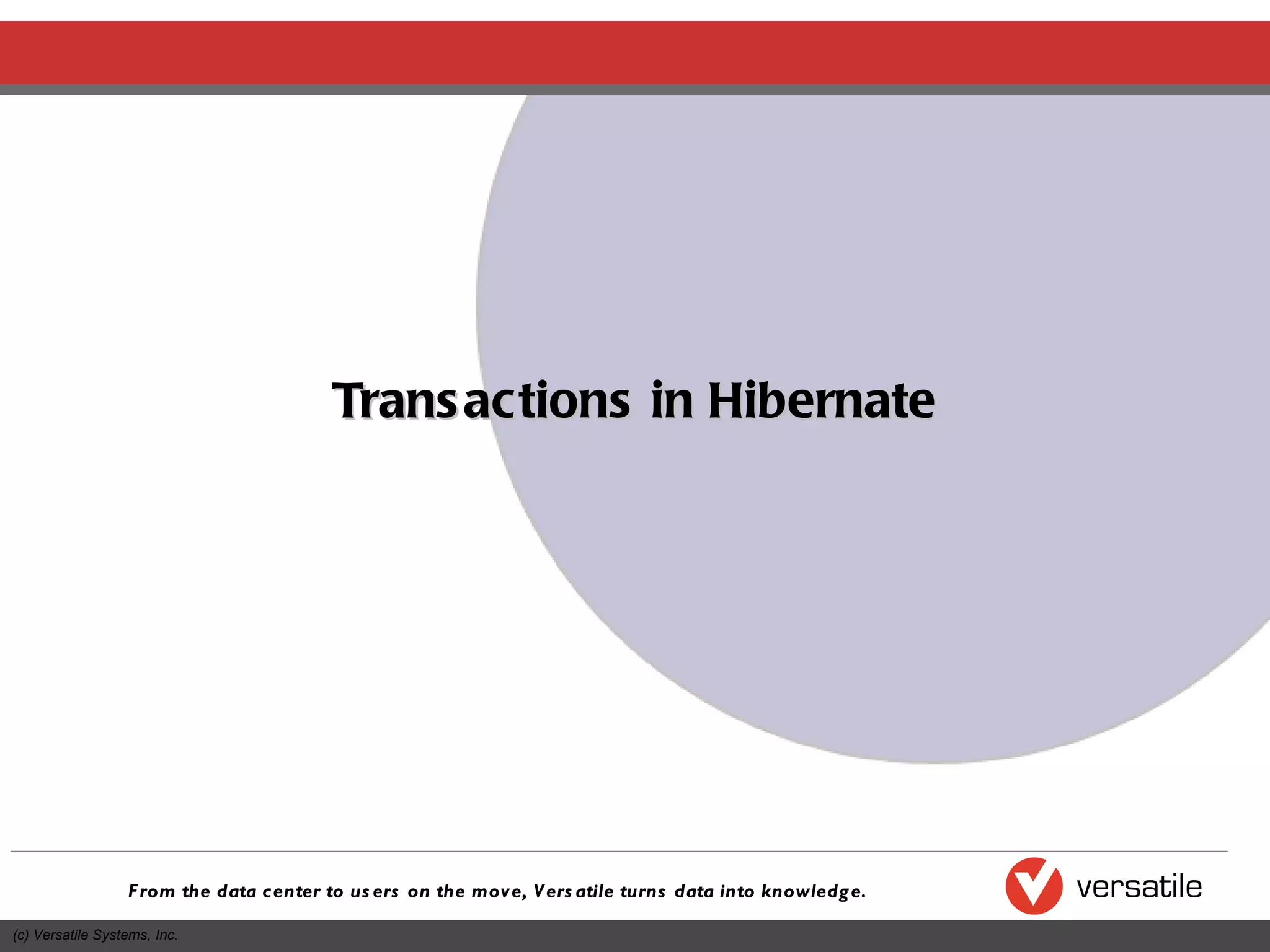 Transactions in Hibernate 