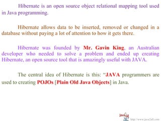 Java Hibernate Programming with Architecture Diagram and Example | PPT