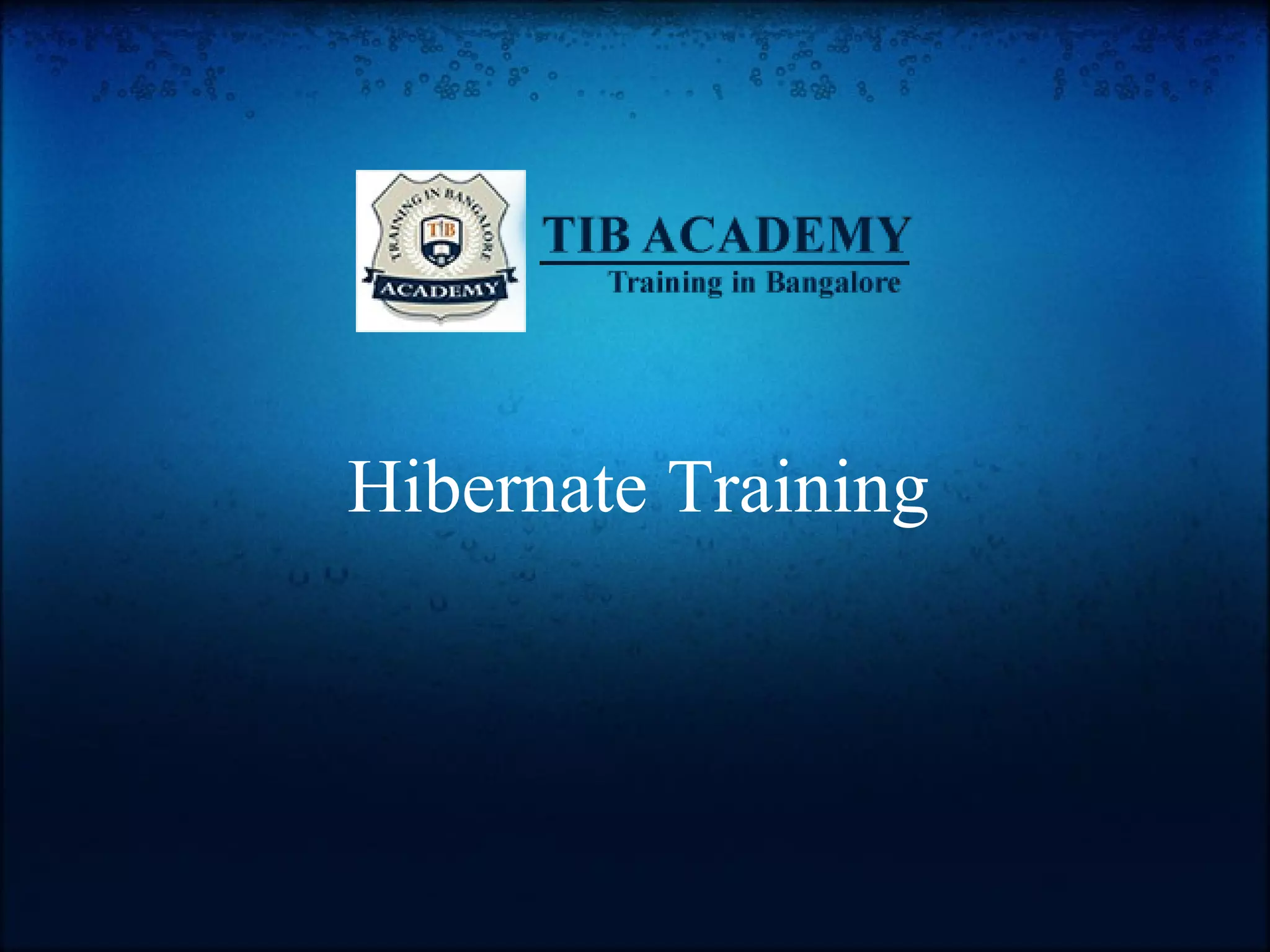 Hibernate Training 