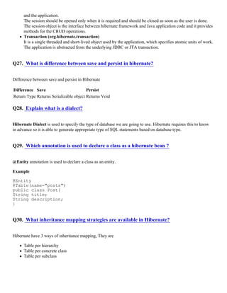 Hibernate Interview Questions and Answers | PDF