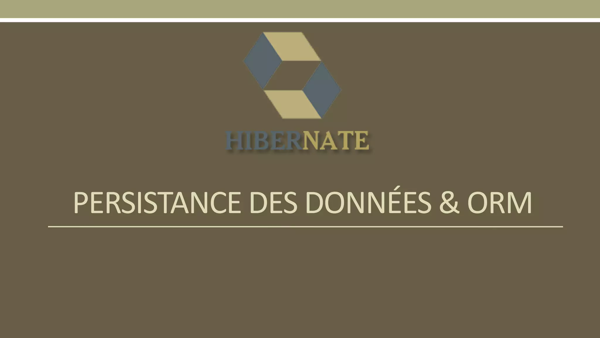 PERSISTANCE DES DONNÉES & ORM
 