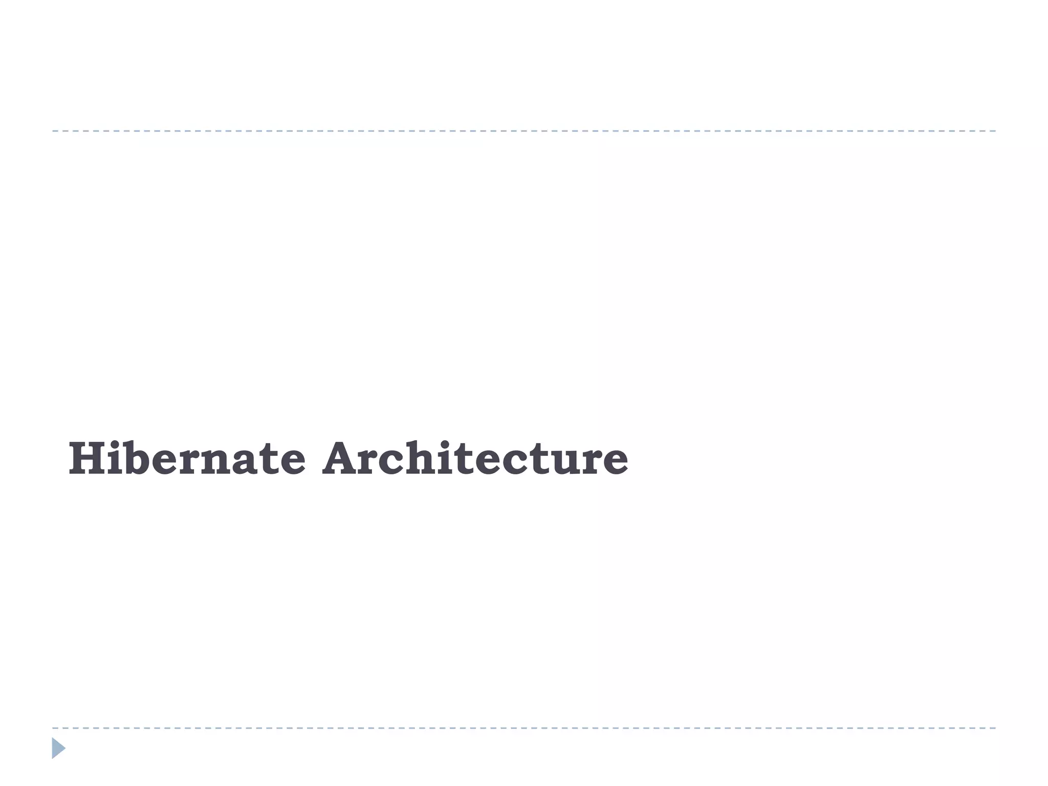 Hibernate Architecture
 