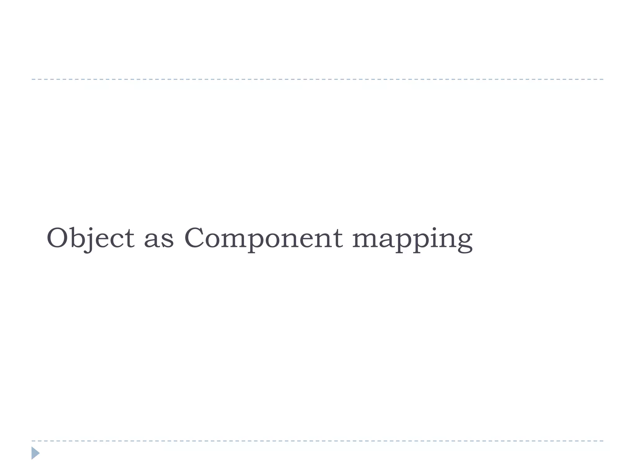Object as Component mapping
 