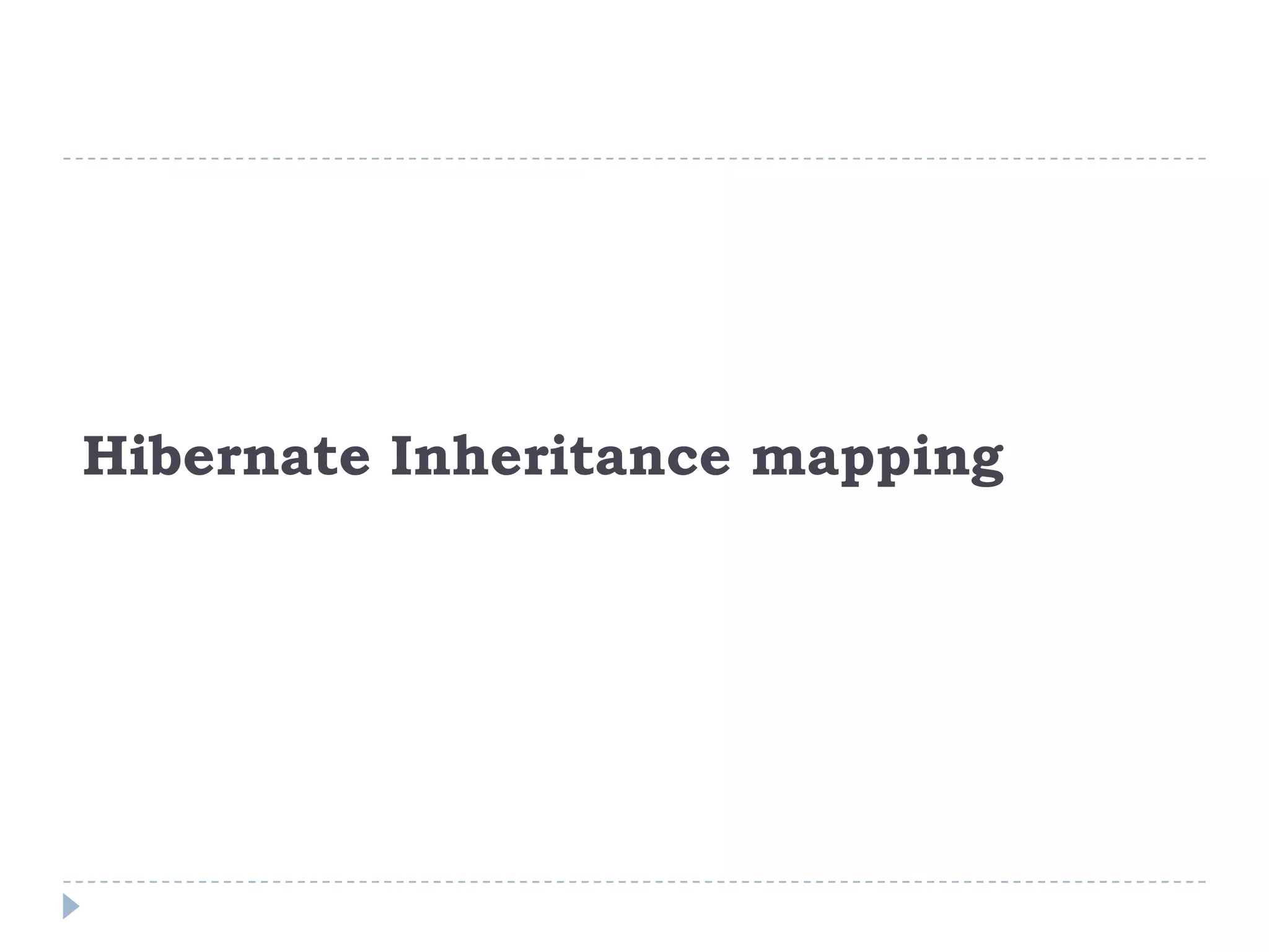 Hibernate Inheritance mapping
 