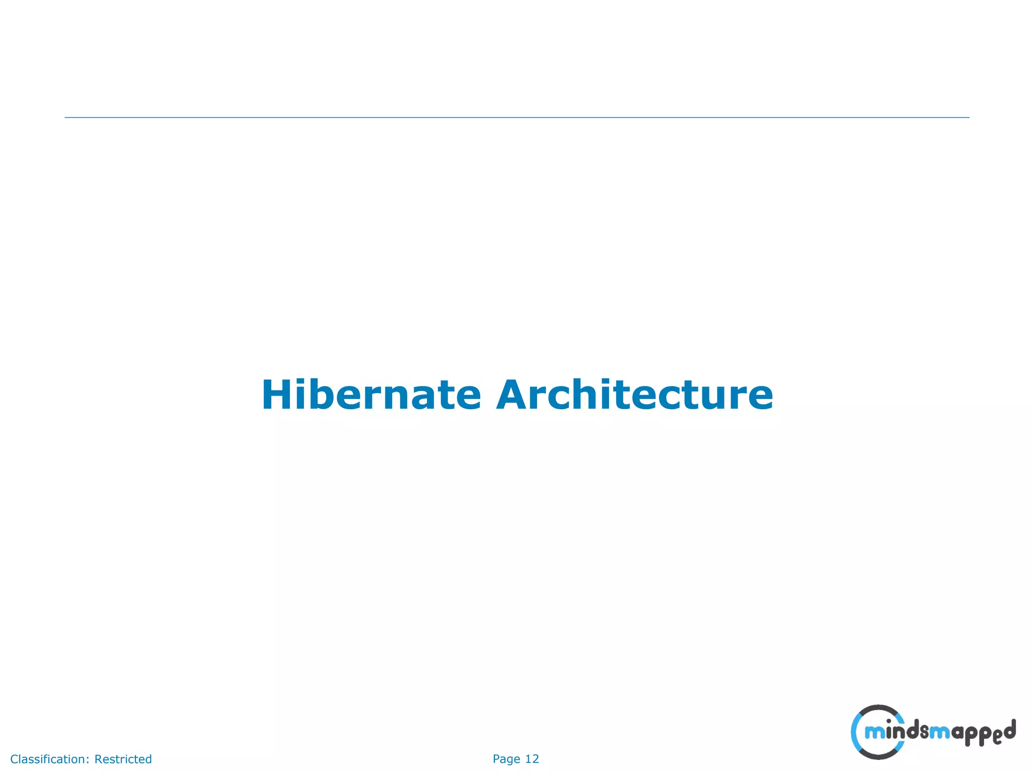 Page 12Classification: Restricted
Hibernate Architecture
 