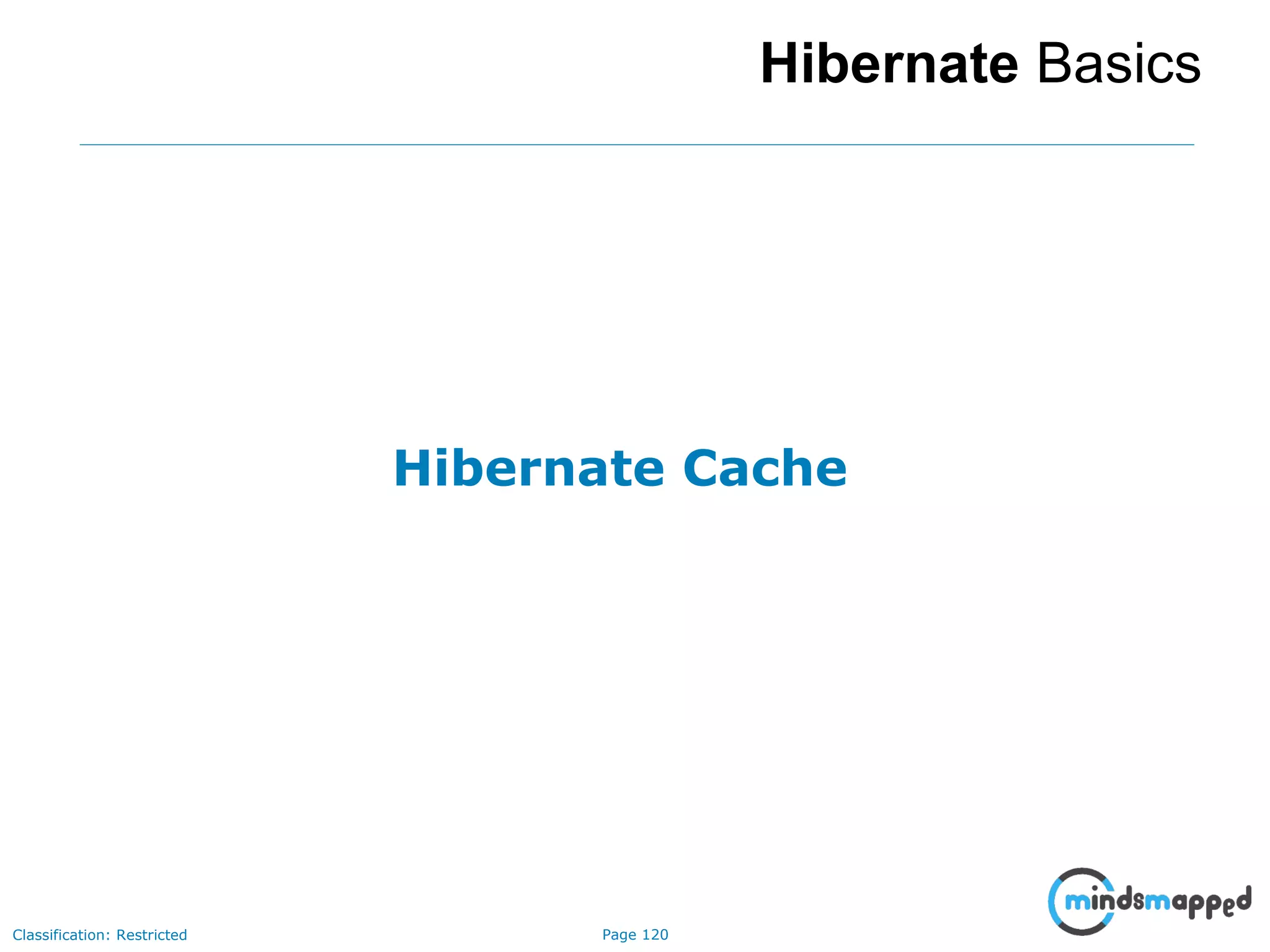 Page 120Classification: Restricted
Hibernate Cache
Hibernate Basics
 