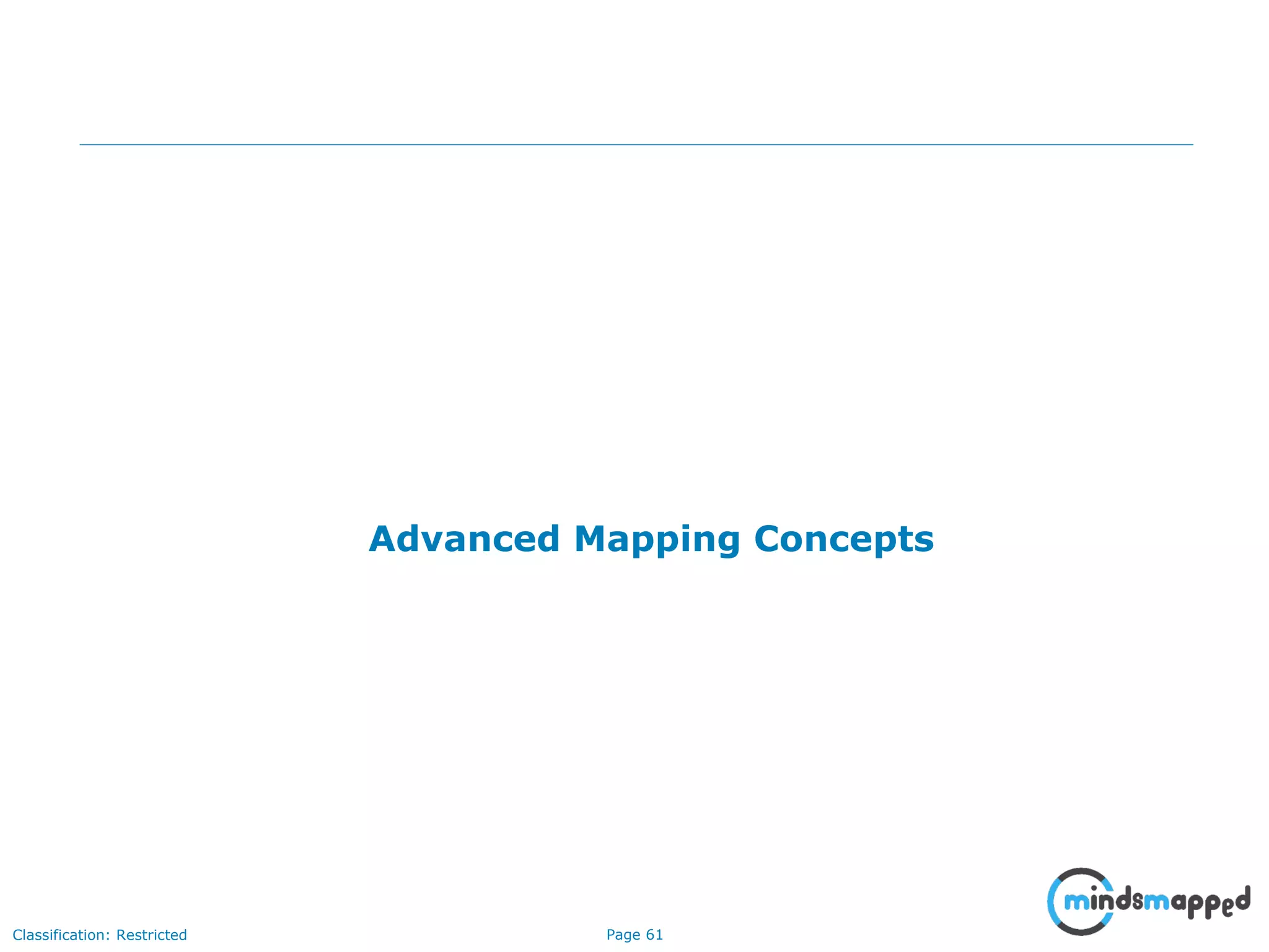 Page 61Classification: Restricted
Advanced Mapping Concepts
 