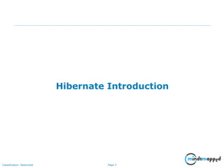 Page 3Classification: Restricted
Hibernate Introduction
 
