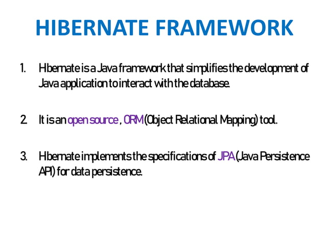 java framwork for HIBERNATE FRAMEWORK.pptx