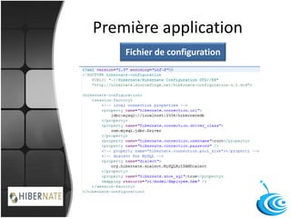 Première application
Fichier de configuration
 