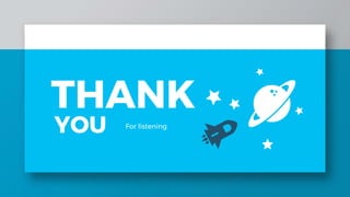 YOU For listening
THANK
 