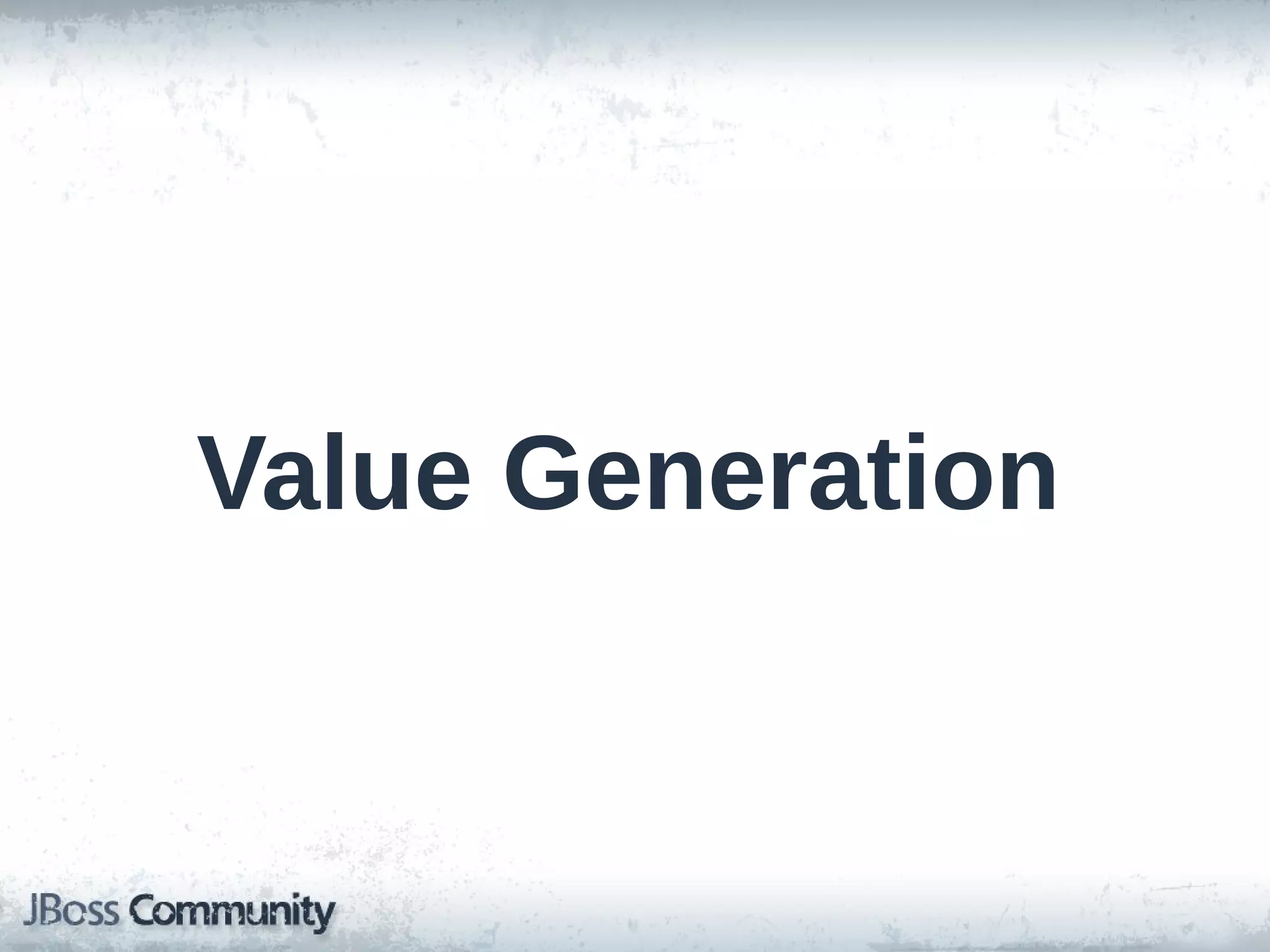 Value Generation 