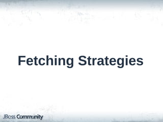 EAGER Demo
• Prototypes start “simple”
– EAGER
– No caching
– Overuse of the kitchen sink

• DAO looks clean
• Then you see the SQL logs

 