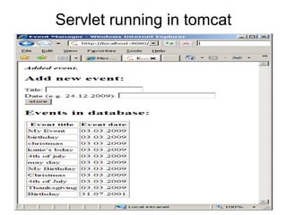 Servlet running in tomcat
 