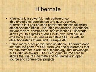 Hibernate presentation | PPT