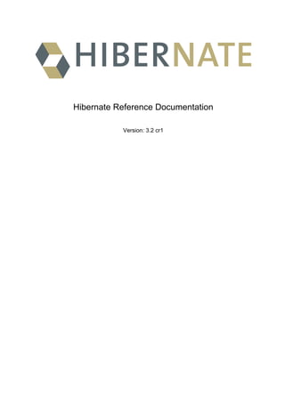 Hibernate Reference Documentation

           Version: 3.2 cr1
 