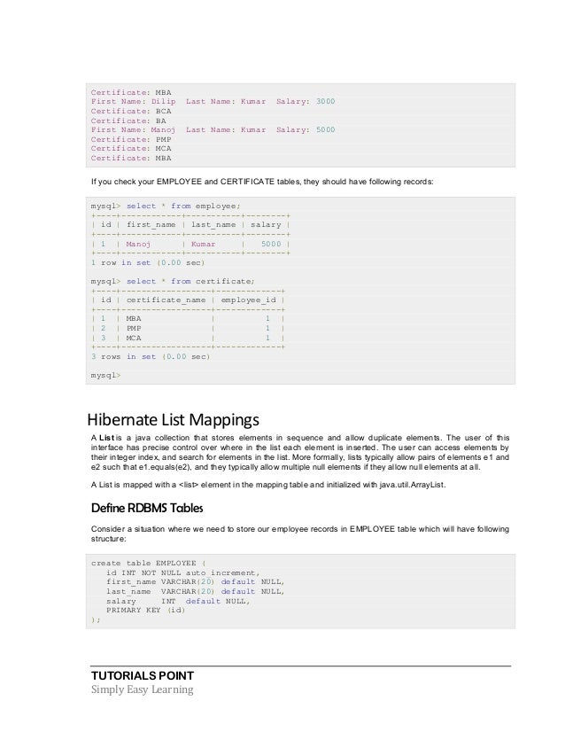 hibernate tutorial hibernate tutorial