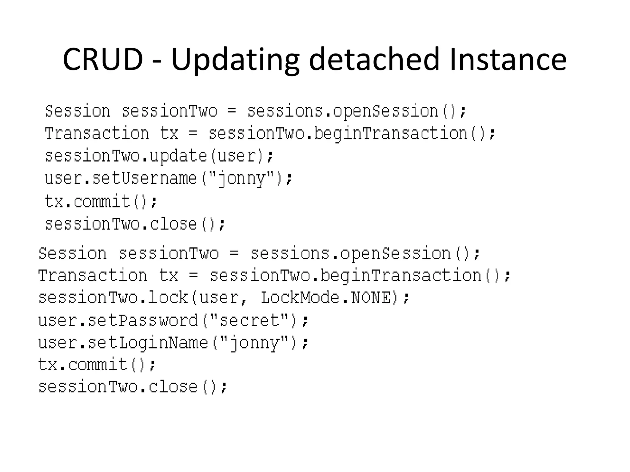 CRUD - Updating detached Instance

 