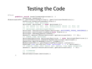 Testing the Code

 