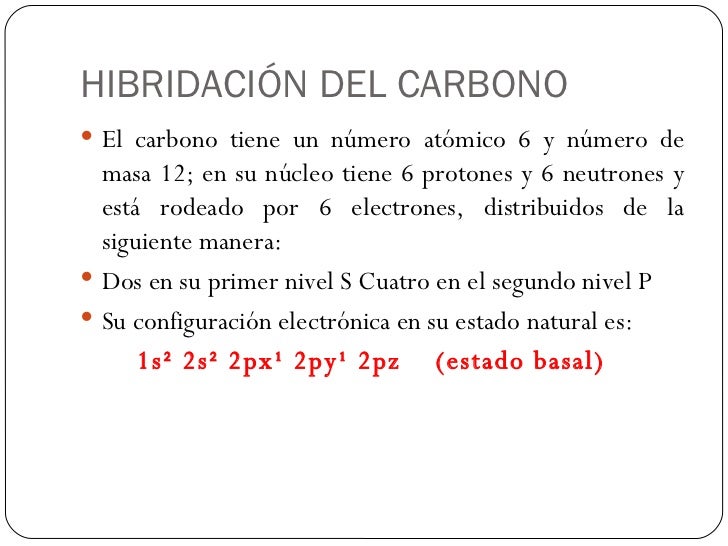 Hibridación del atomo de carbono