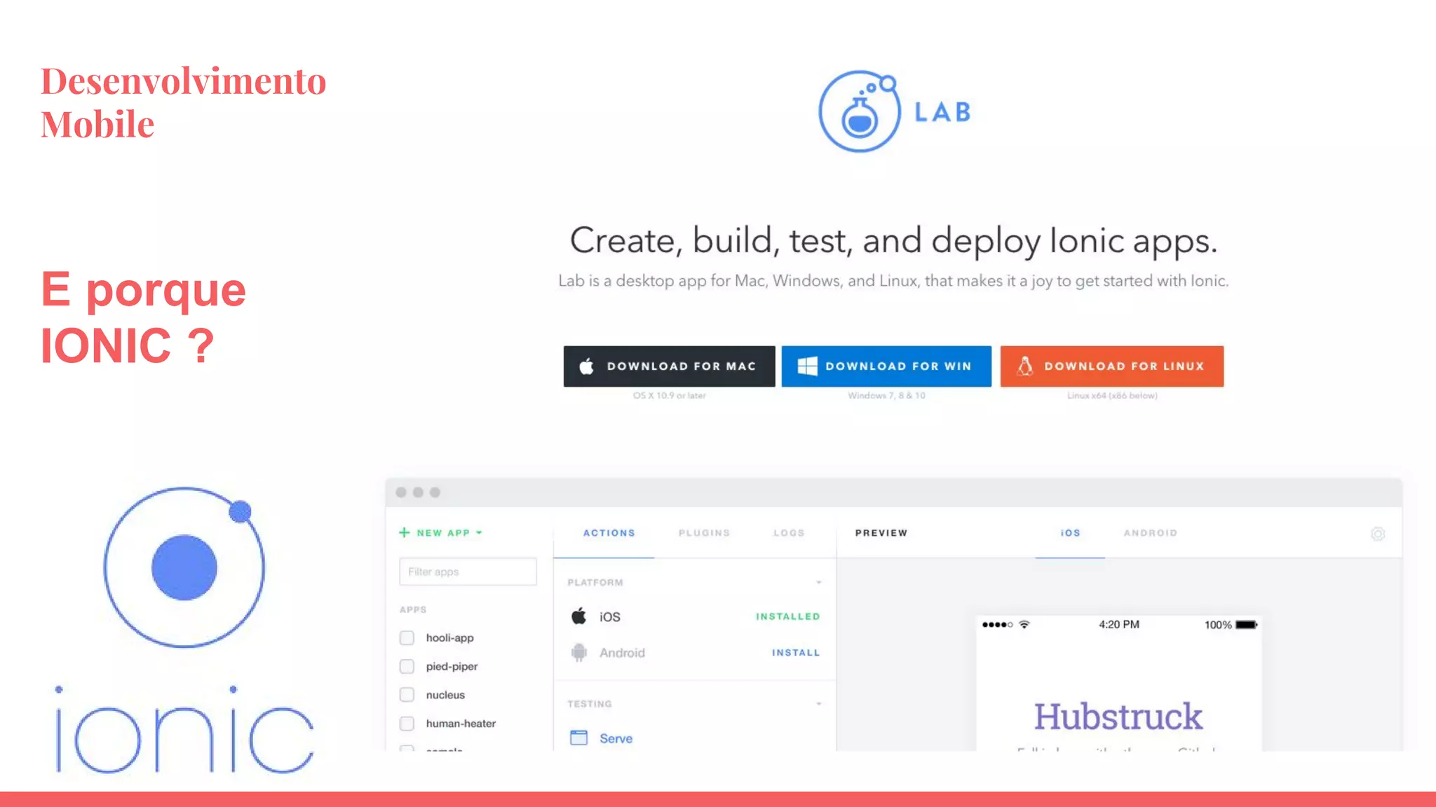 Desenvolvimento
Mobile
E porque
IONIC ?
 