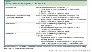 Scott D. Smith et al, Hemorrhagic Stroke. Radiol Clin N Am 49 (2011) 27–45
 