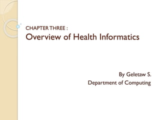 Comprehensive Overview of Health Informatics and Its Domains | PDF