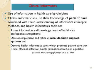 Comprehensive Overview of Health Informatics and Its Domains | PDF